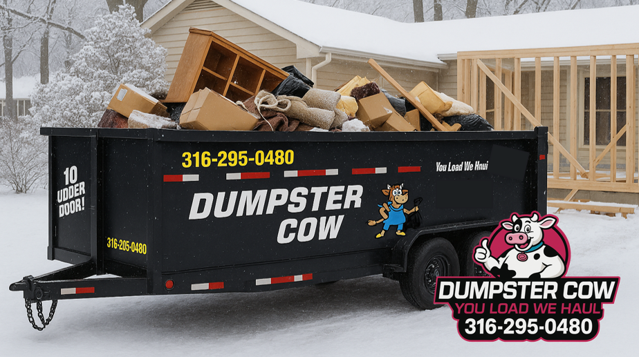 Dumpster Cow Winter Reno Blog Image Wichita KS 2